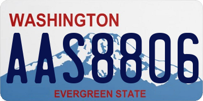 WA license plate AAS8806