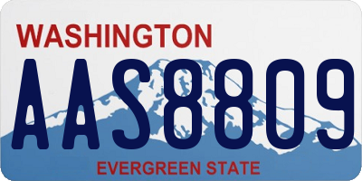 WA license plate AAS8809
