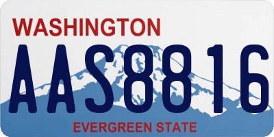 WA license plate AAS8816