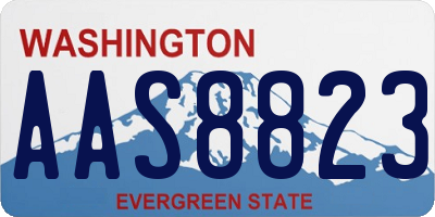 WA license plate AAS8823