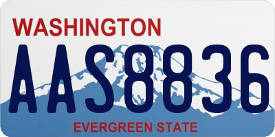 WA license plate AAS8836