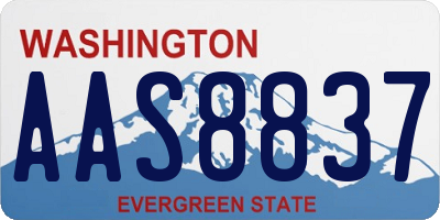 WA license plate AAS8837