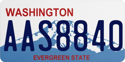 WA license plate AAS8840