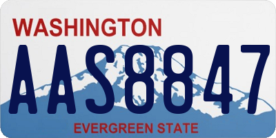 WA license plate AAS8847
