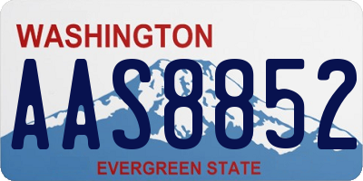 WA license plate AAS8852