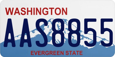 WA license plate AAS8855