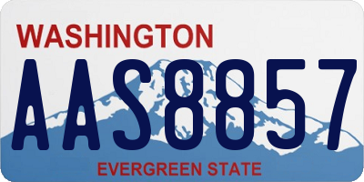 WA license plate AAS8857