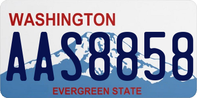 WA license plate AAS8858