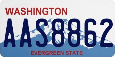 WA license plate AAS8862