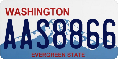 WA license plate AAS8866