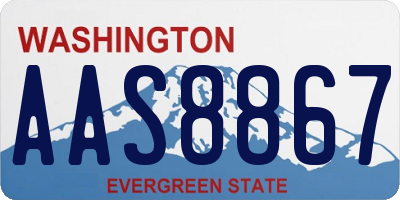 WA license plate AAS8867