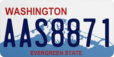 WA license plate AAS8871