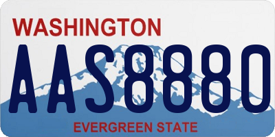 WA license plate AAS8880