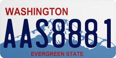 WA license plate AAS8881