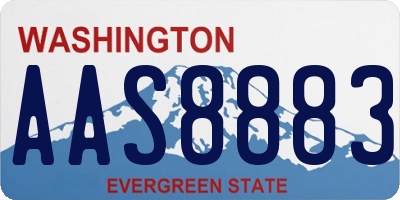 WA license plate AAS8883