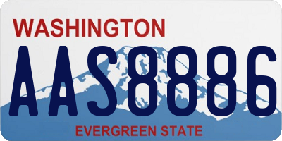 WA license plate AAS8886