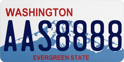 WA license plate AAS8888