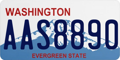 WA license plate AAS8890