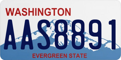 WA license plate AAS8891