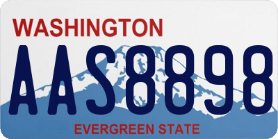 WA license plate AAS8898