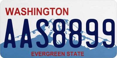 WA license plate AAS8899