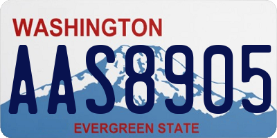 WA license plate AAS8905