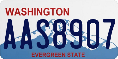 WA license plate AAS8907