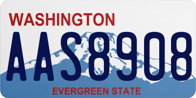 WA license plate AAS8908