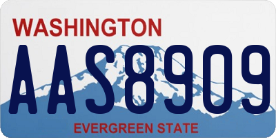 WA license plate AAS8909