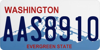 WA license plate AAS8910