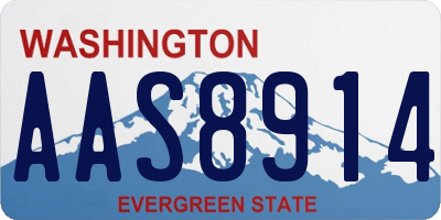 WA license plate AAS8914
