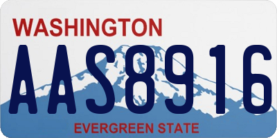 WA license plate AAS8916