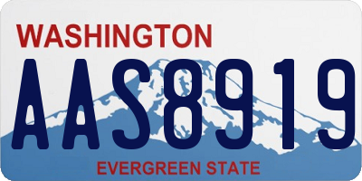 WA license plate AAS8919