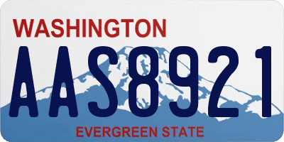 WA license plate AAS8921