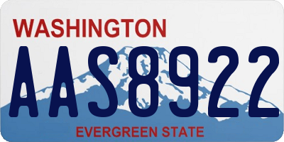 WA license plate AAS8922