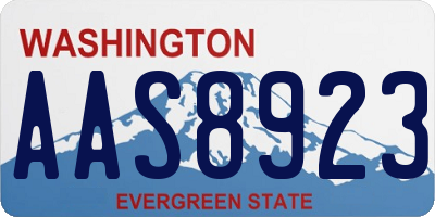 WA license plate AAS8923