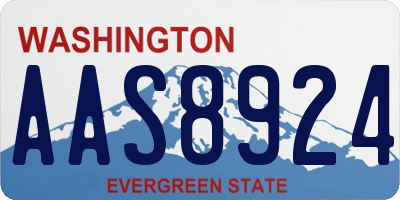 WA license plate AAS8924