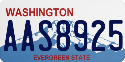 WA license plate AAS8925