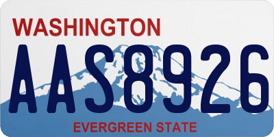 WA license plate AAS8926