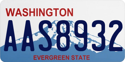 WA license plate AAS8932