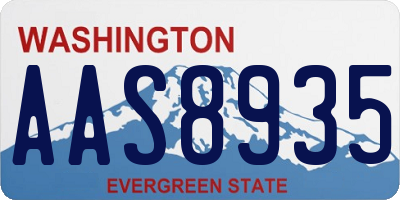 WA license plate AAS8935