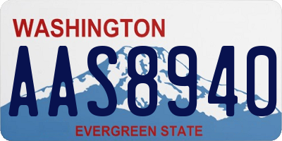 WA license plate AAS8940