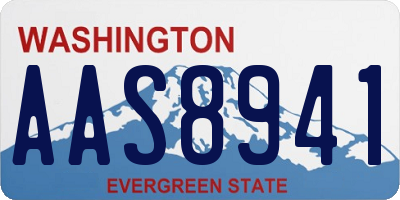 WA license plate AAS8941