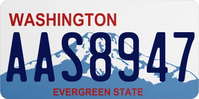 WA license plate AAS8947
