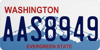 WA license plate AAS8949