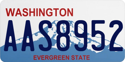 WA license plate AAS8952