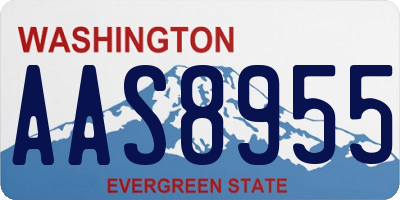 WA license plate AAS8955