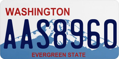 WA license plate AAS8960
