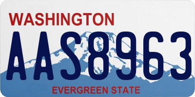 WA license plate AAS8963