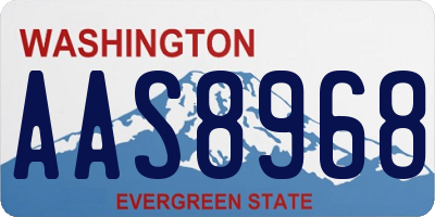 WA license plate AAS8968